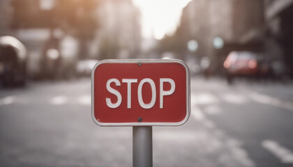  Isolated stop sign on a white background with copy space for text.