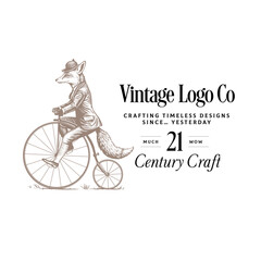 Fox on Vintage Bicycle Logo © Alex