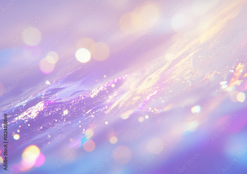Aufkleber mesmerizing holographic light effect background featuring soft pastel colors and shimmering bokeh. t