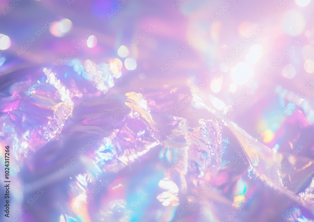 Poster holographic light effect background with shimmering colors and textures, creating dreamy and etherea