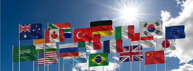 g20 flags G20 summit, Concept of the G20 summit or meeting, list of countries G20 membership, Group of Twenty members