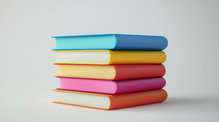 stack of colorful books