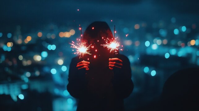 The Person Holding Sparklers