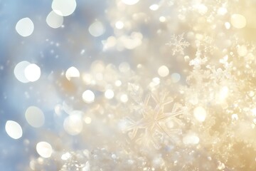snowflakes winter abstract background with blurred bokeh 
