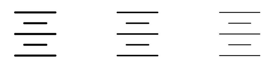 Align center icon in tree different line stroke sizes.