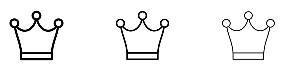 Crown icon in tree different line stroke sizes.