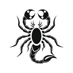 illustration of a scorpion silhouette isolate on white background
