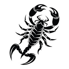 illustration of a scorpion silhouette isolate on white background