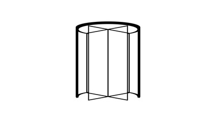 Revolving door emblem, black isolated silhouette
