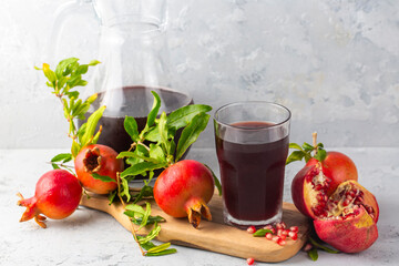 A glass of delicious pomegranate juice