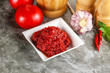 Natural organic red tomato paste