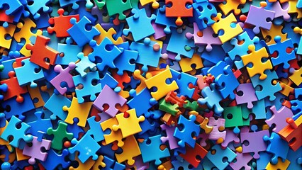 A Colorful Symphony of Interlocking Puzzle Pieces, Representing the Intricate Connections and Relationships of Life's Many Parts