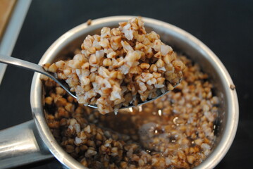 buckwheat in a spoon