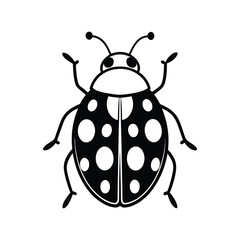 ladybird silhouette vector illustration icon isolated on white background