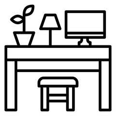 Dedicated Desk Vector Icon Style