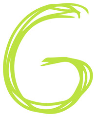 Hand drawn scribble doodle alphabet G
