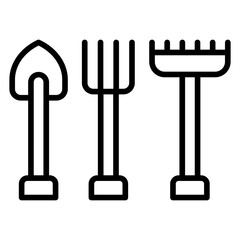 Garden Tools Vector Icon Style