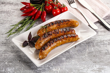 Grilled meat sausages with spices