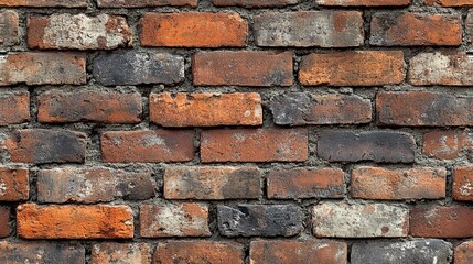 Obraz premium Weathered Brick Wall with Mortar Joints