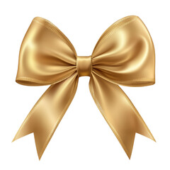 Golden Satin Bow: Elegant Ribbon Design for Gift Wrapping