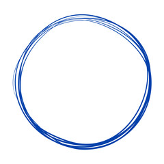Navy blue circle line hand drawn