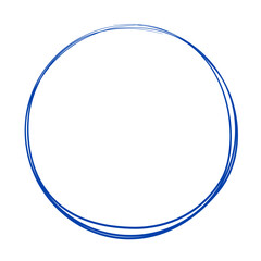 Navy blue circle line hand drawn