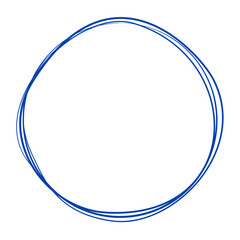Navy blue circle line hand drawn