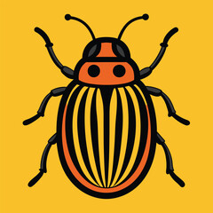 Solid color Potato Beetle animal vector design