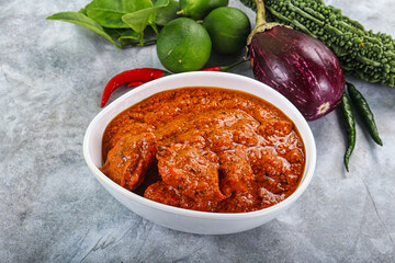 Indian cuisine - butter chicken with sauce