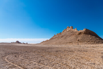 Yadan landformas along Qinghai-Xinjiang highway in Qinghai, China