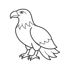 simple line art of an eagle illustration isolated on white background 
