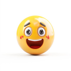 Face with tears of joy, 3D emoji isolated on white background, front view, emoji style