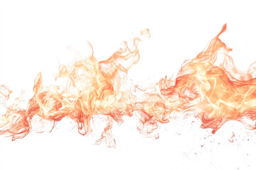 Fire and flames isolated on white background