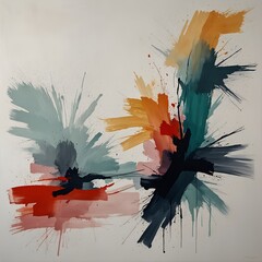 Abstract minimalist on a white background single brushstroke