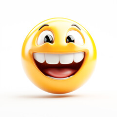 Grinning face with sweat 3d emoji isolated on white background