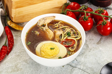 Japanese Miso soup with chicken