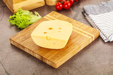 Gourmet Maasdam cheese with hole