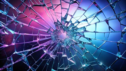 Shattered Glass Prism Reflecting a Kaleidoscope of Colors