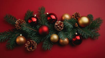 The Christmas Ornaments and Pine