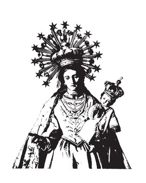 recommend clip art: Madonna and Child Jesus Vector Our lady and Infant Jesus catholic religious Illustration