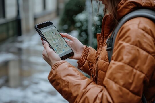 Person reviewing local emergency alerts on their phone, staying informed about any potential shelter-in-place needs