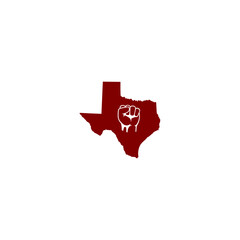 Fototapeta premium Texas map shape. Texas protest symbol icon isolated on white background