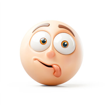 recommend clip art: Upside-down face, 3D emoji isolated on white background, front view, emoji style, inflate style