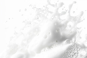 White soap foam isolated on white background