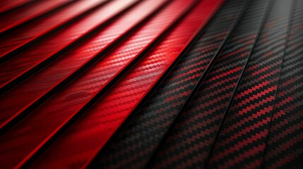 Abstract Red and Black Carbon Fiber Stripes