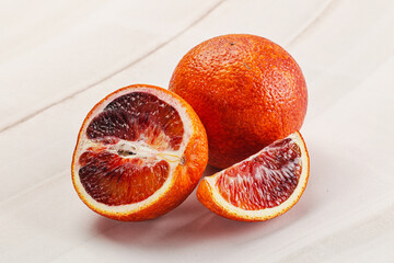 Red Sicilian orange ripe and juicy