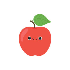 Cute apple with smiling face