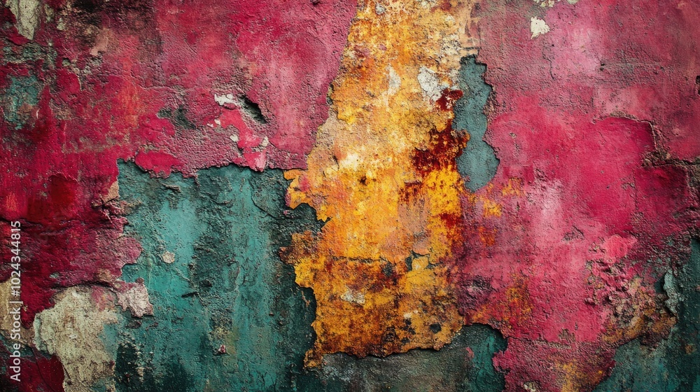 Poster artistic representation of a textured wall featuring a distressed background