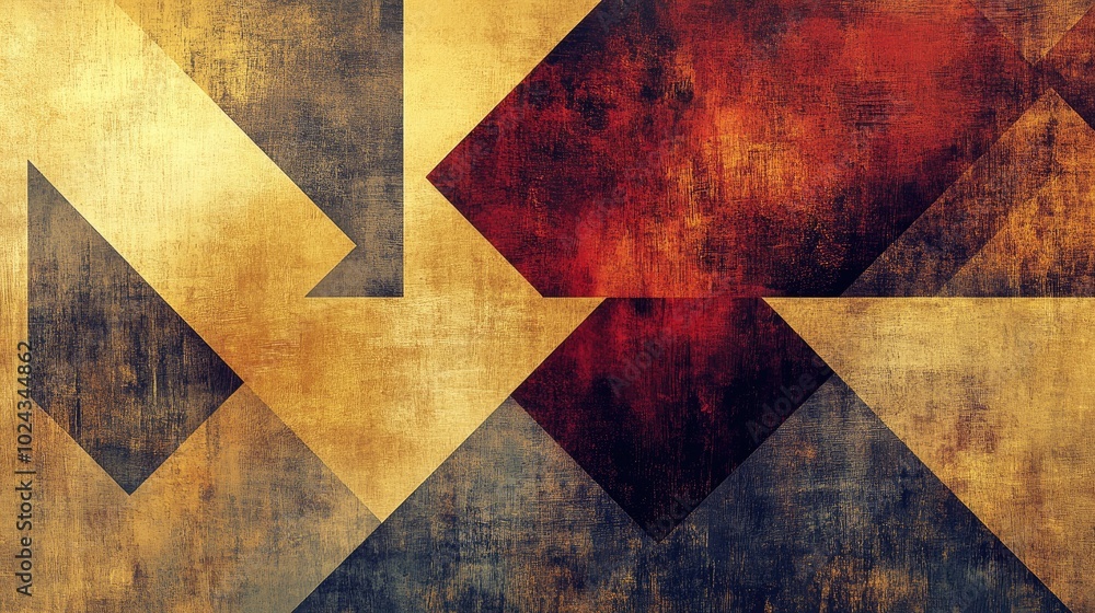 Poster abstract background painting featuring geometric art with a golden texture suitable for designs prin