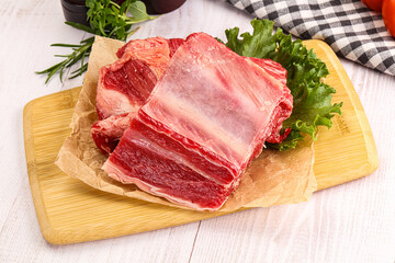 Raw beef rib for cooking